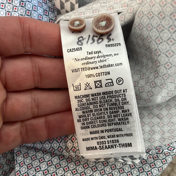 Ted Baker London Mens Short Sleeved Button Down Shirt Size 6 - Picture 10 of 11